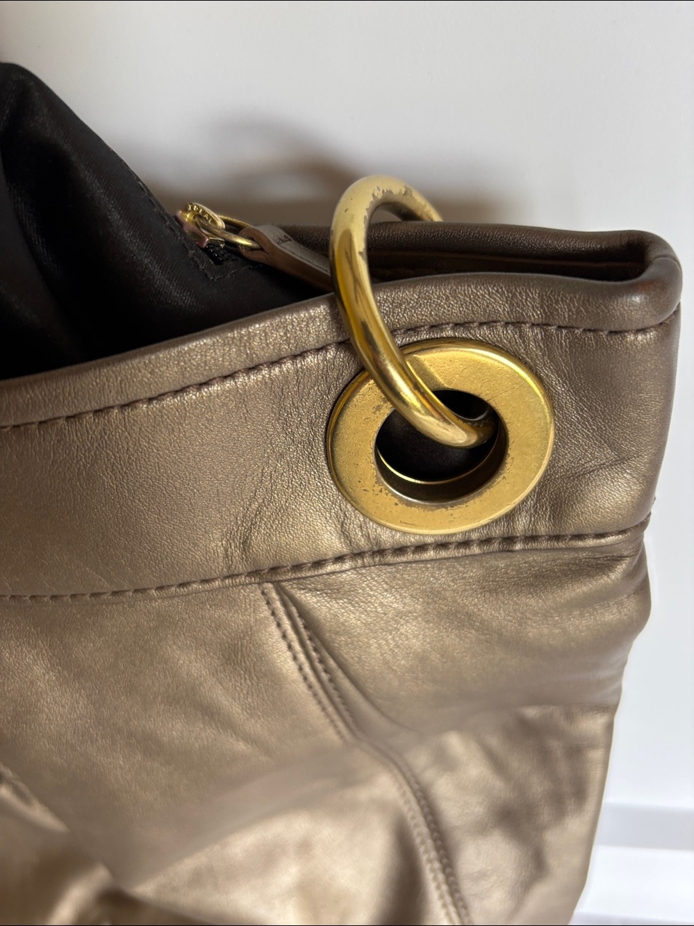 Coach Ashley Hippie Leather Bag, Bronze Leather Gold Hardware F17605 Good Shape - Picture 4 of 10